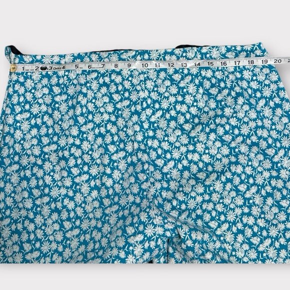 Josephine Chaus Womens 18 Lazy Daisy Blue Capri High Waisted Pant Summer Vacay - Picture 6 of 10